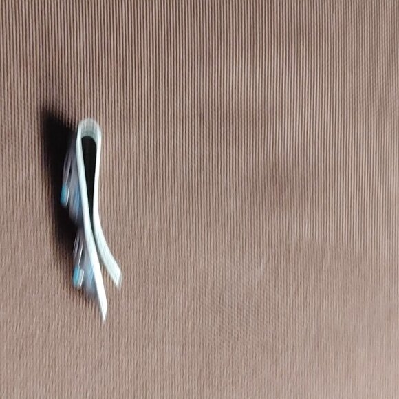 Sterling Silver And Turquoise Navajo Bear Paw Money Clip - Picture 3 of 5